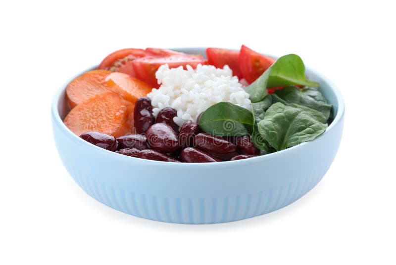 Tasty Rice with Beans and Vegetables Isolated Stock Photo Image of