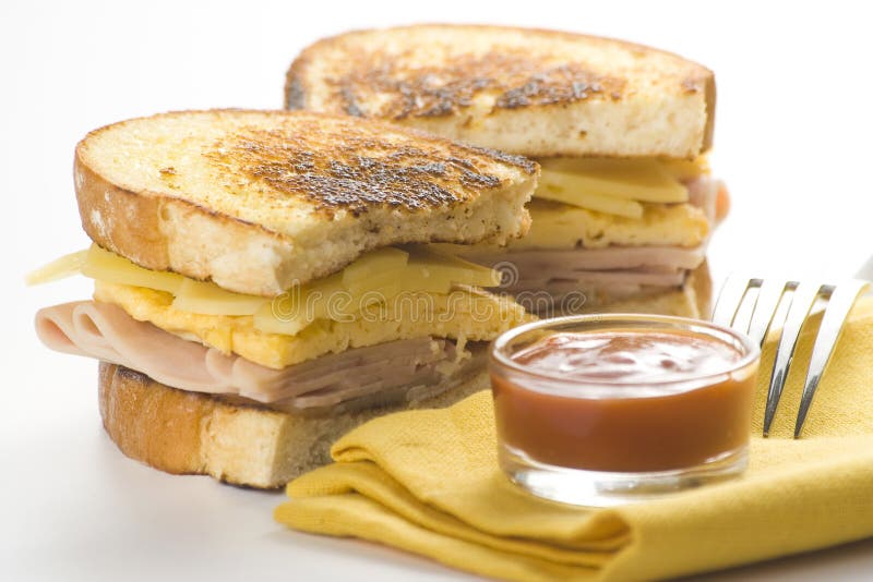 Tasty Sandwich Of Ham And Cheese Omelet Picture. Image 9811254