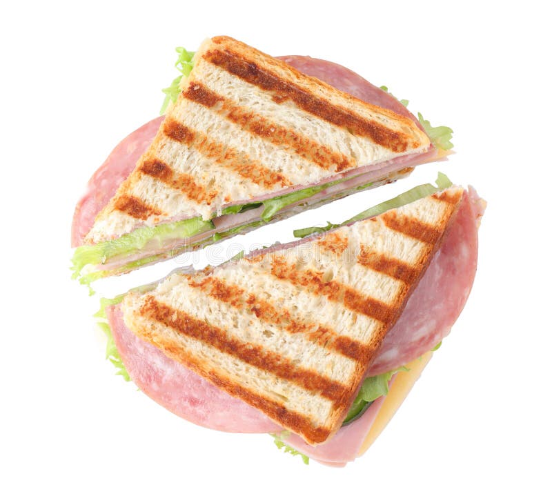 Tasty Sandwich Ham on White Background, View Stock Image Image of toast, background: 170611615
