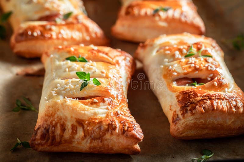 Tasty Sausage Roll As a Snack for Breakfast Stock Image Image of