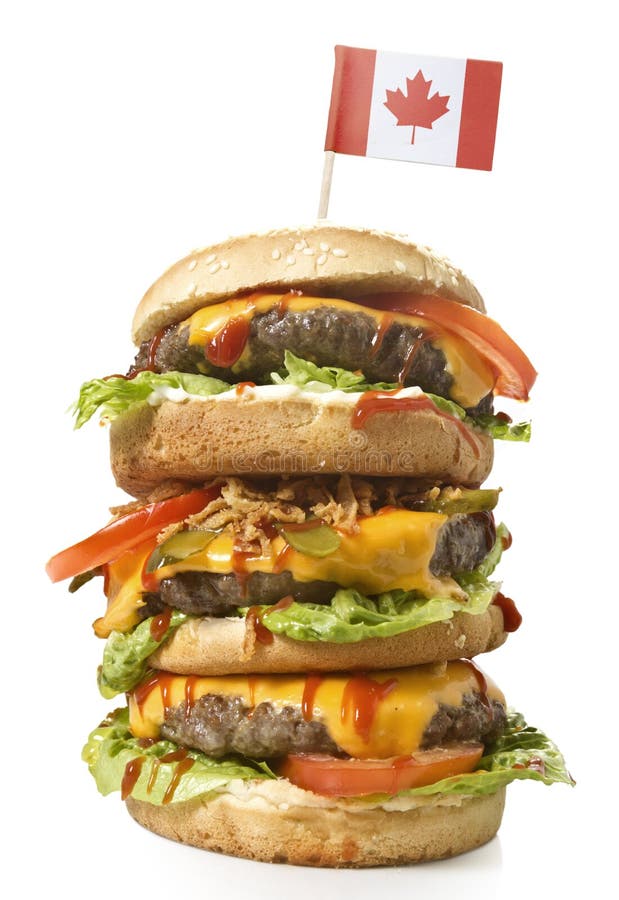 Tasty XXL Hamburger with the Flag of Canada.series Stock Image Image