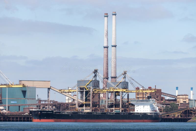 Tata Steel Plant Ijmuiden Holanda Foto de archivo - Imagen de