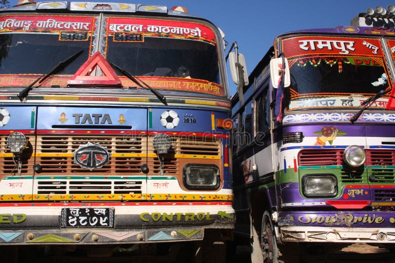 Tata vrachtwagens stock afbeelding Tata vrachtwagens stock afbeelding