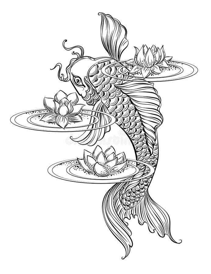 Tatoo 2 de la carpa de Koi ilustración del vector Tatoo 2 de la carpa de Koi ilustración del vector