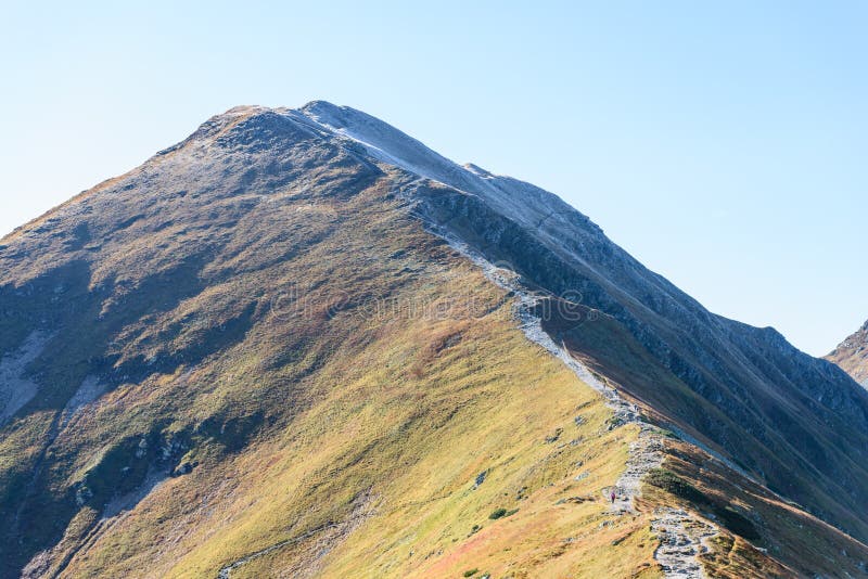 Tatra mountain peak view in Slovakia in sunny day