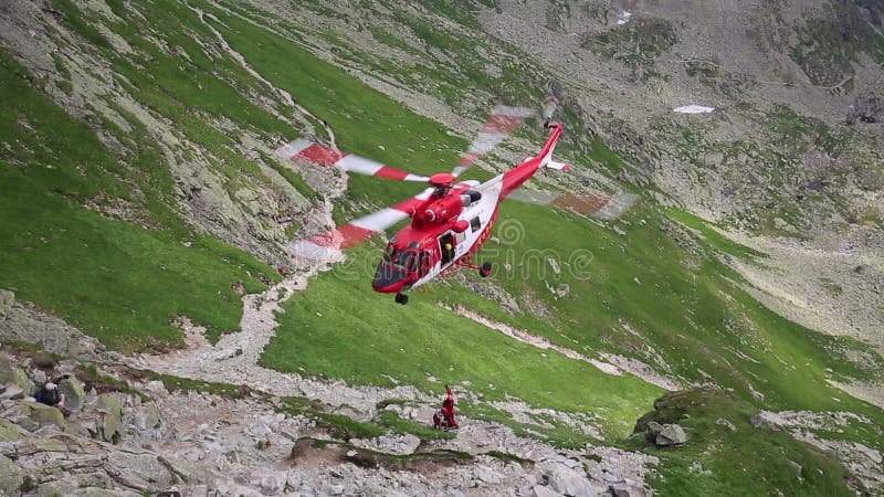 Tatra Mountains,Poland - JULY 4, 2015:Rescue helicopter in the tatra mountains