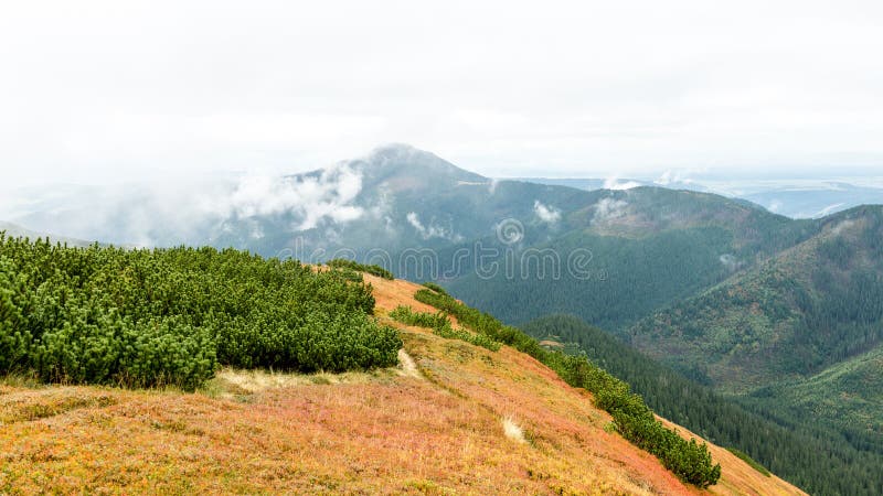 Tatra mountains in Slovakia covered with clouds