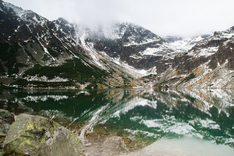 A baeutiful view on beautiful black lake in Tatry mountains, Poland. Czarny hill stock images, royalty-free photos and pictures