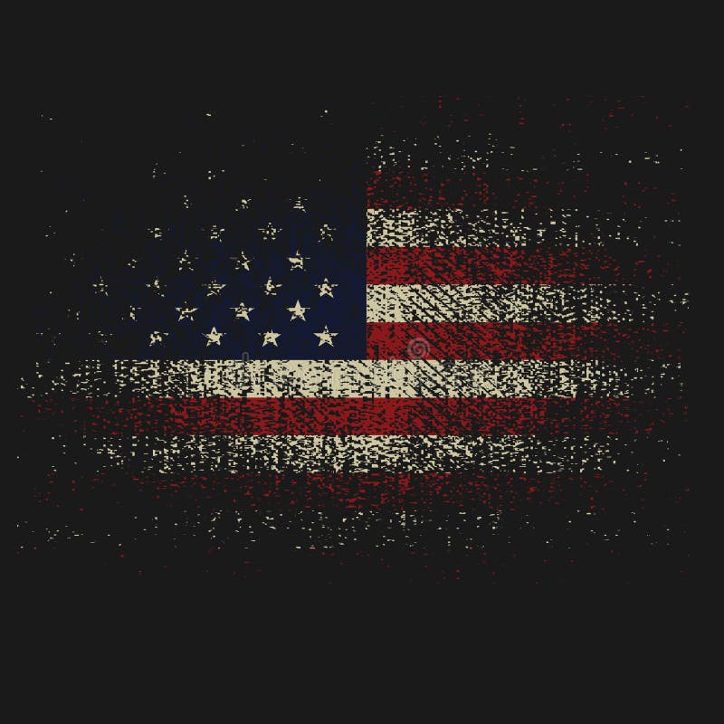 Tattered distressed american flag