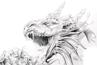 Tattoo Sketch Medieval Dragon Stock Illustrations – 405 Tattoo Sketch ...