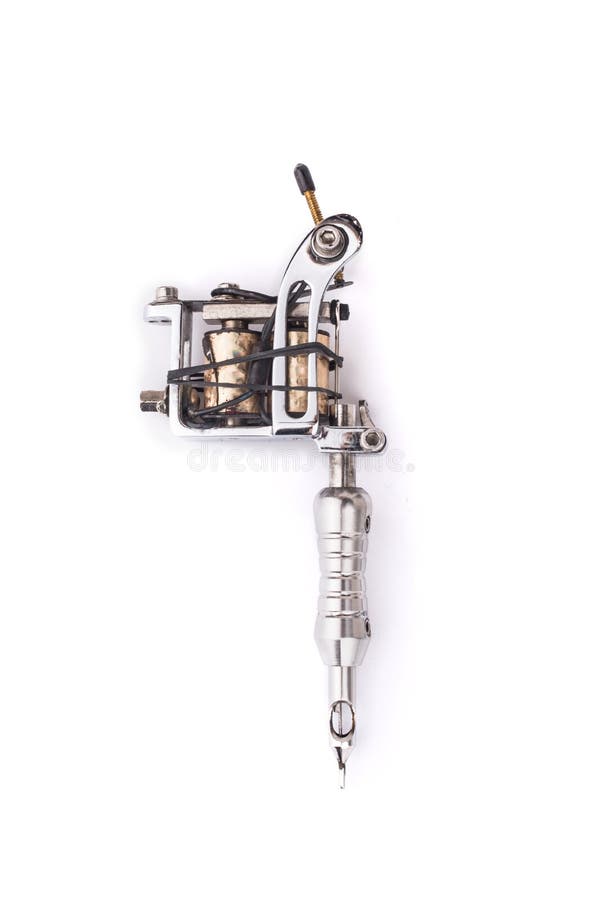 Tattooing Tattoo machine isolated on a white background. Closeup machine tool stock images, royalty-free photos and pictures