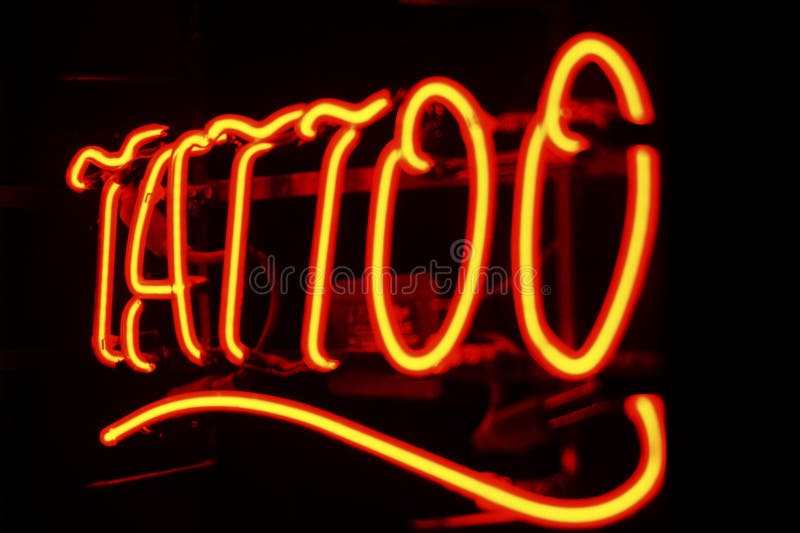 Tattoo salon logo in a neon style neon sign Vector Image