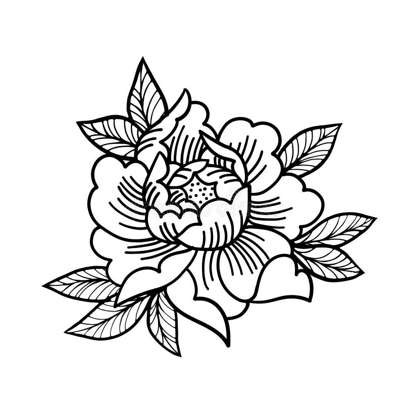 Tattoo Rose Flower.Tattoo, Mystic Symbol Isolated Vector Stock Vector ...