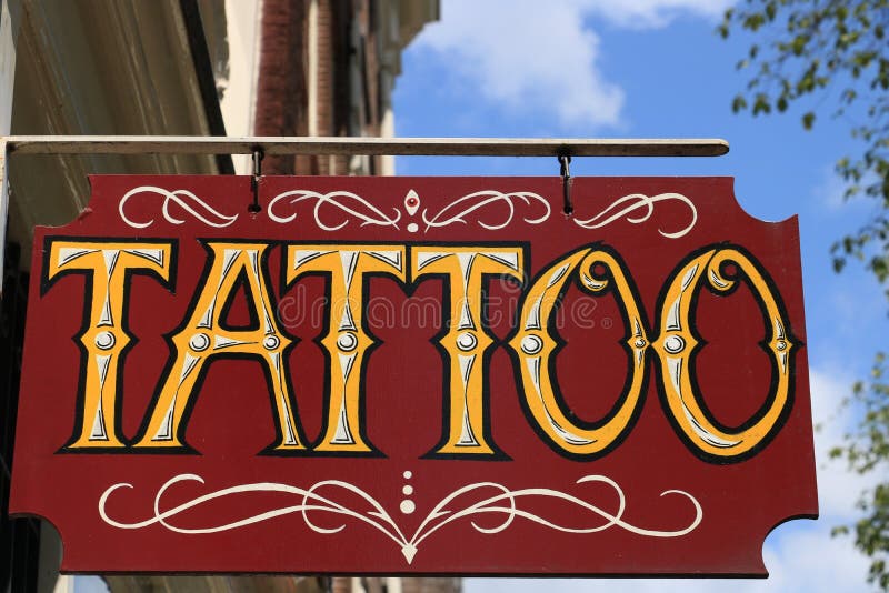 Tattoo shop sign produced for Leviticus by Traditional Signs of London -  Traditional Signs of London