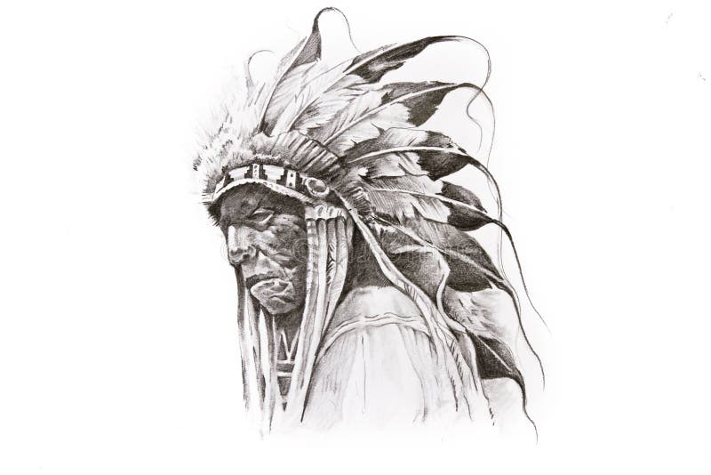 Tattoo uploaded by Brendon Russell • Black and Gray Native American Indian  Warrior • Tattoodo