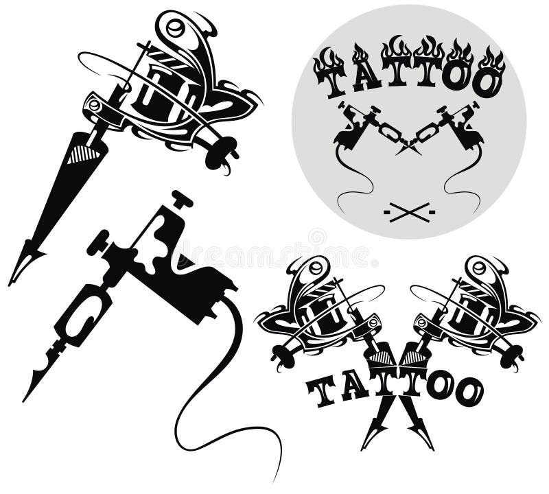 Tattoo Studio Emblem with Tattoo Machines Stock Vector - Illustration of sign, black: 116784104 Tattoo Studio Emblem with Tattoo Machines Stock Vector - Illustration of sign, black: 116784104