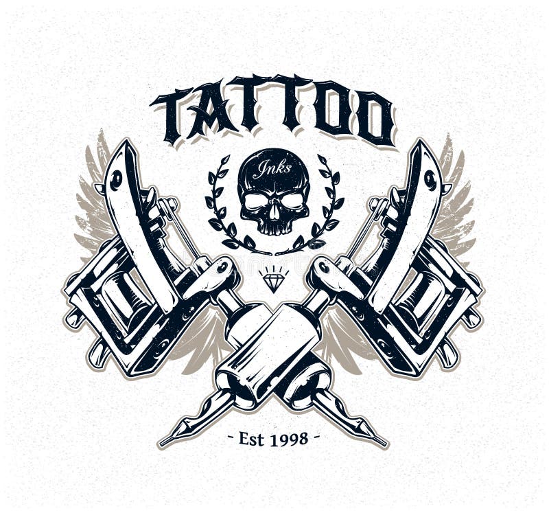 Tattoo Machine Vector stock vector. Illustration of retro - 44224956