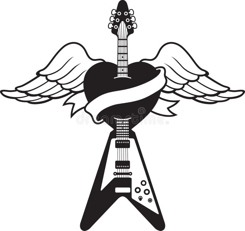 tattoo style guitar illustration 21010826