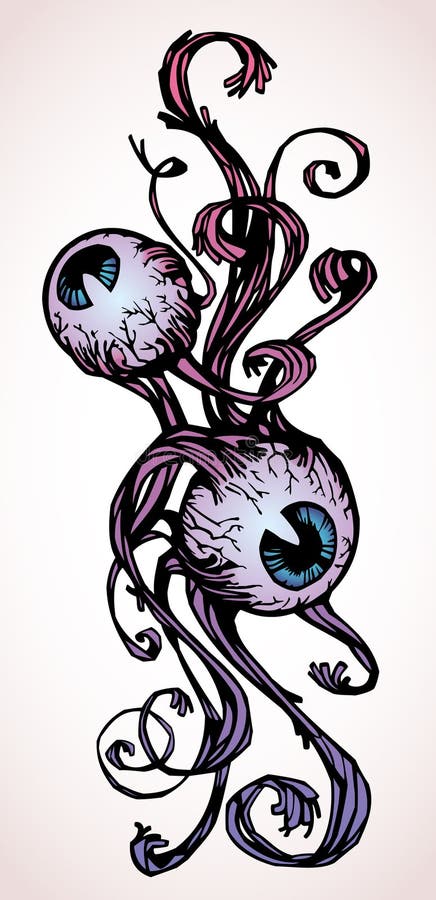 Vector illustration of Tattoo Flying Eyeball design Stock Vector Image   Art  Alamy