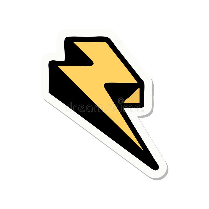 tattoo style sticker of lightning  bolt