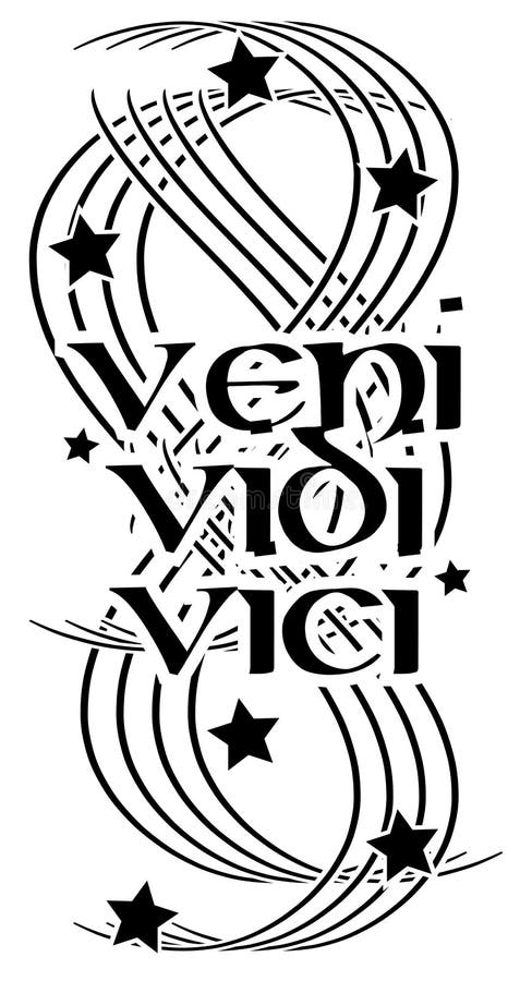 Veni Vidi Vici Latin Phrase Translation: vetor stock (livre de direitos)  1032830764