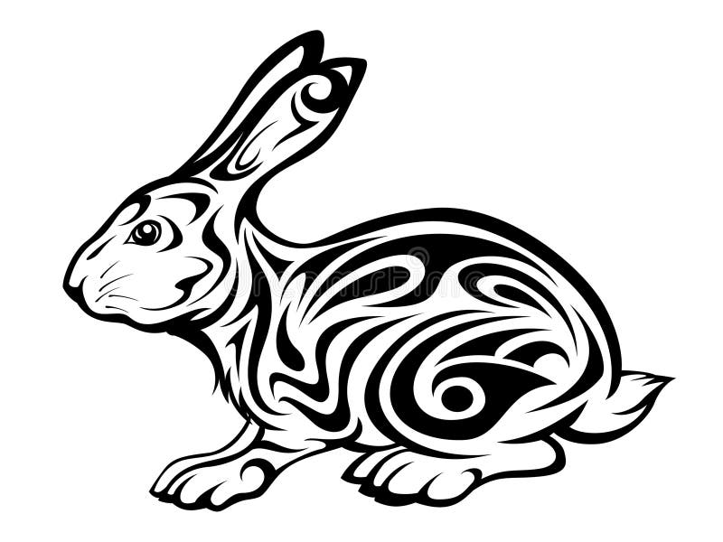 tattoo кролика соплеменный иллюстрация вектора tattoo кролика соплеменный иллюстрация вектора