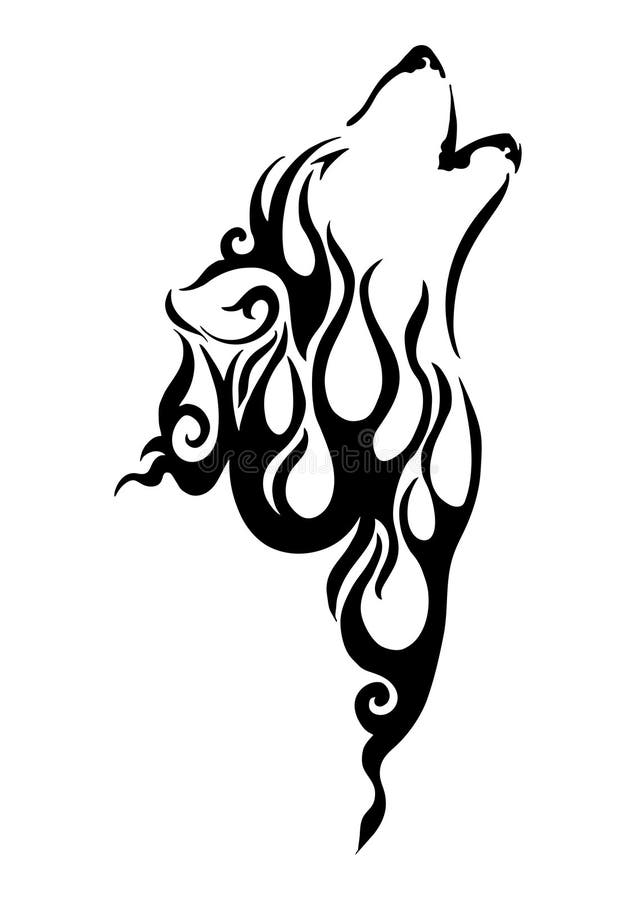 Design de tatuagem de silhueta de chama de fogo conceito de design de  logotipo