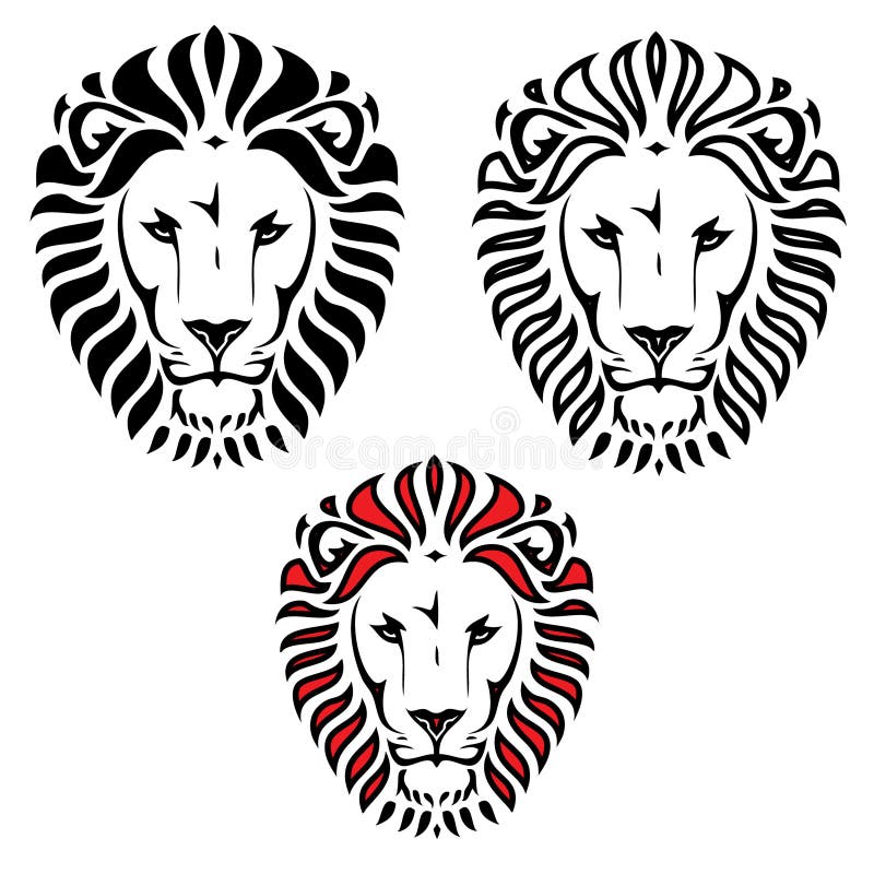Tatuaggio capo del leone illustrazione vettoriale Tatuaggio capo del leone illustrazione vettoriale