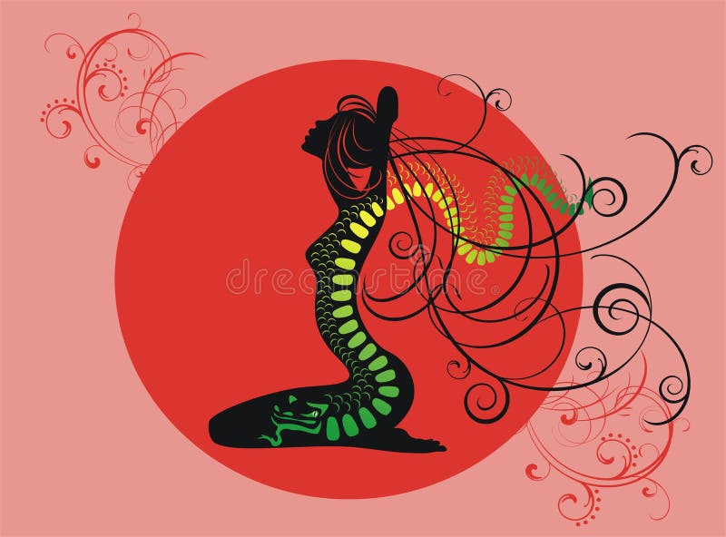 Tatuaggio del drago verde illustrazione vettoriale Tatuaggio del drago verde illustrazione vettoriale