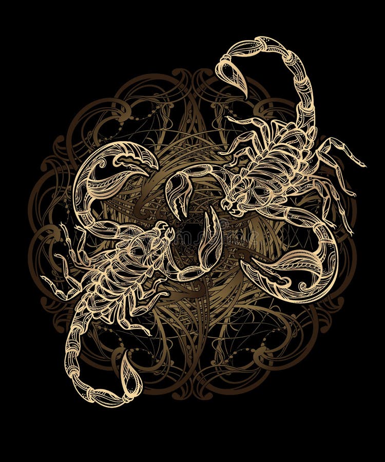 Tatuaggio dello scorpione di vettore illustrazione vettoriale Tatuaggio dello scorpione di vettore illustrazione vettoriale