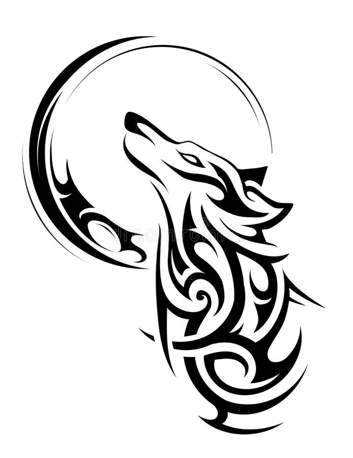 Tatuaggio tribale del lupo