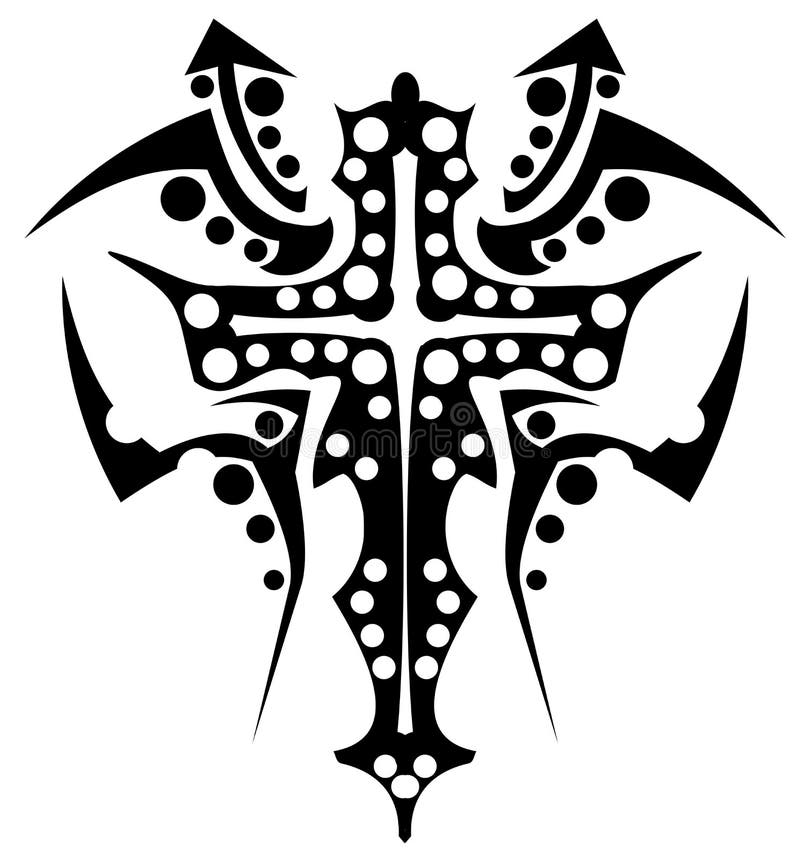Tatuaje cruzado ilustración del vector