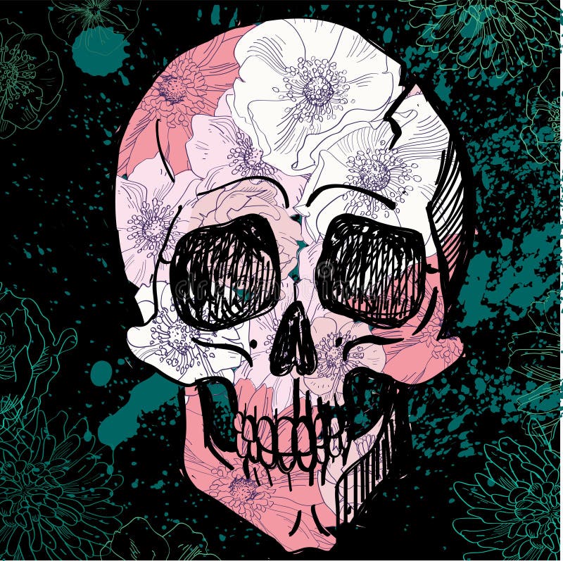 Tatuaje negro Sugar Skull Illustration del vector stock de ilustración Tatuaje negro Sugar Skull Illustration del vector stock de ilustración