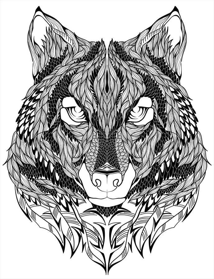 Tatuaje principal del lobo Ilustración del vector ilustración del vector Tatuaje principal del lobo Ilustración del vector ilustración del vector