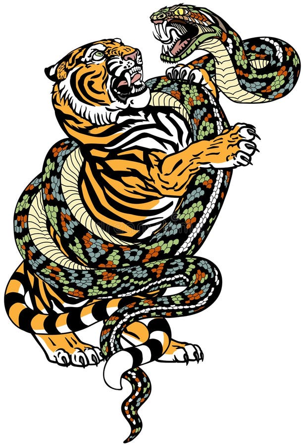 tatuaje tigre versus serpiente