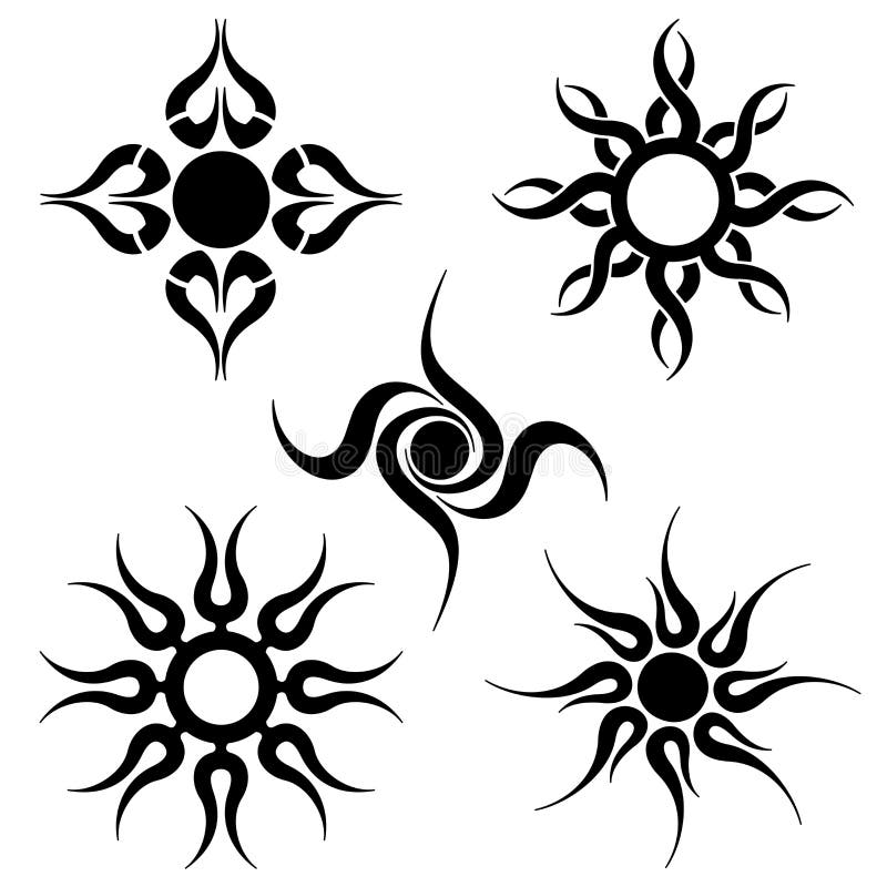 Tatuaje tribal del sol ilustración del vector Tatuaje tribal del sol ilustración del vector