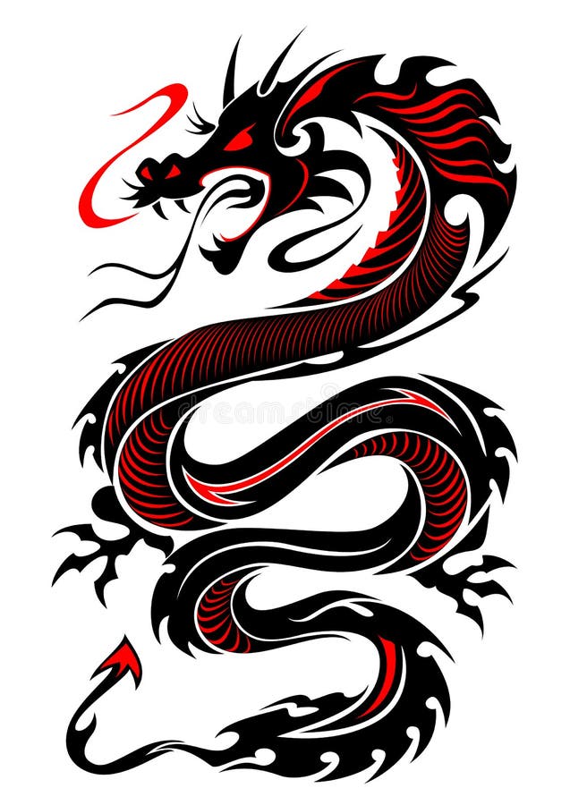 Tatuaje tribal llameante del dragón