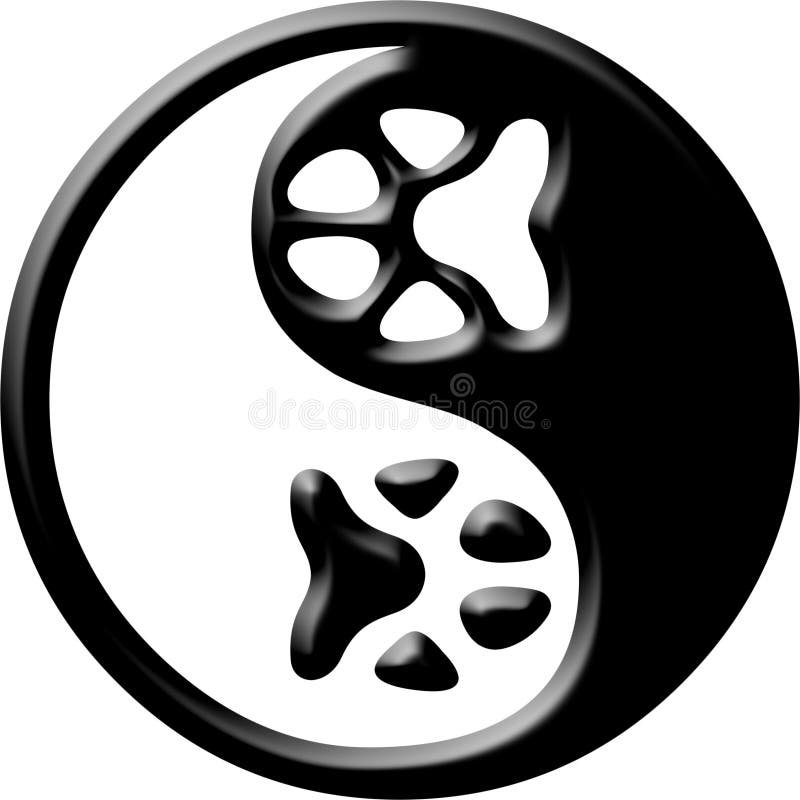 Tatzedruck Yang yin lizenzfreie abbildung Tatzedruck Yang yin lizenzfreie abbildung