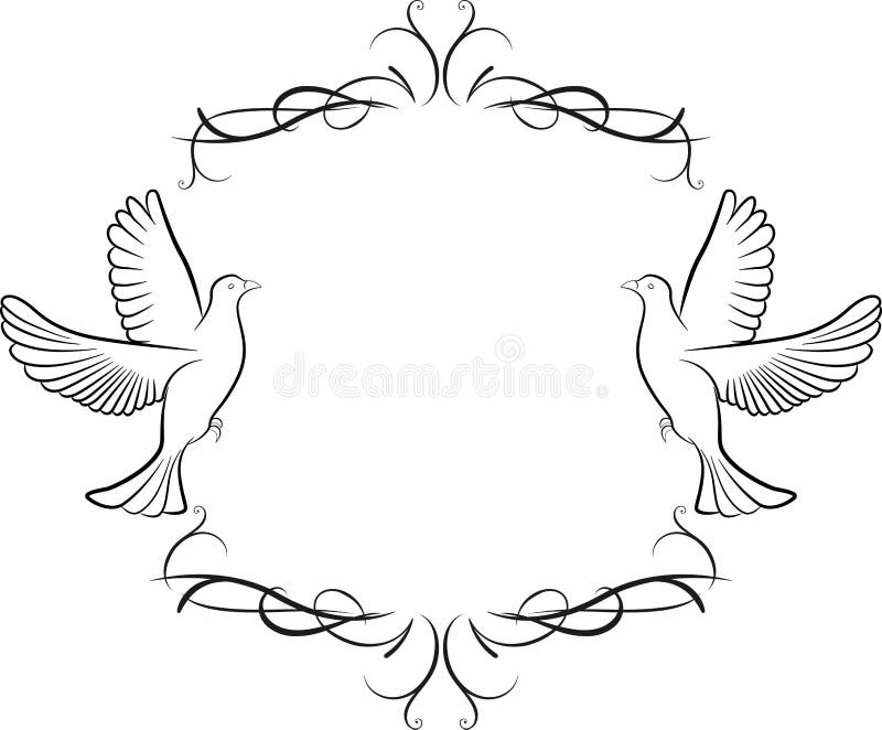 Tauben- und Rahmenhintergrund stock abbildung