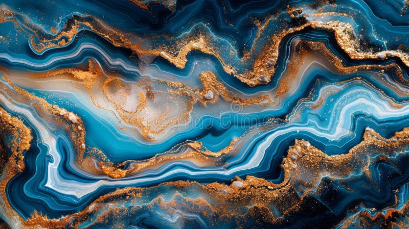 Tauchen Sie ein in die Opulenz Ihres Designs mit diesem zauberhaften persischen blauen Muster, das durch eine agateinspirierte Kul lizenzfreie abbildung