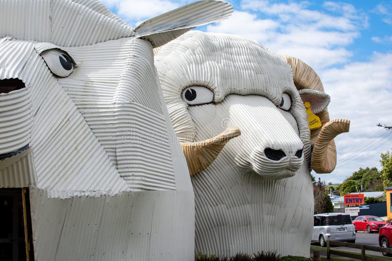 Corrugated Creations Sheep and Ram Building Tirau Editorial Photo