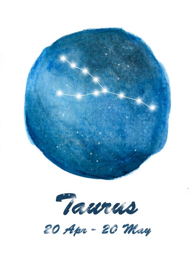 Taurus constellation icon of zodiac sign Taurus in cosmic stars space. Blue starry night sky inside circle background. vector illustration Taurus constellation icon of zodiac sign Taurus in cosmic stars space. Blue starry night sky inside circle background. vector illustration