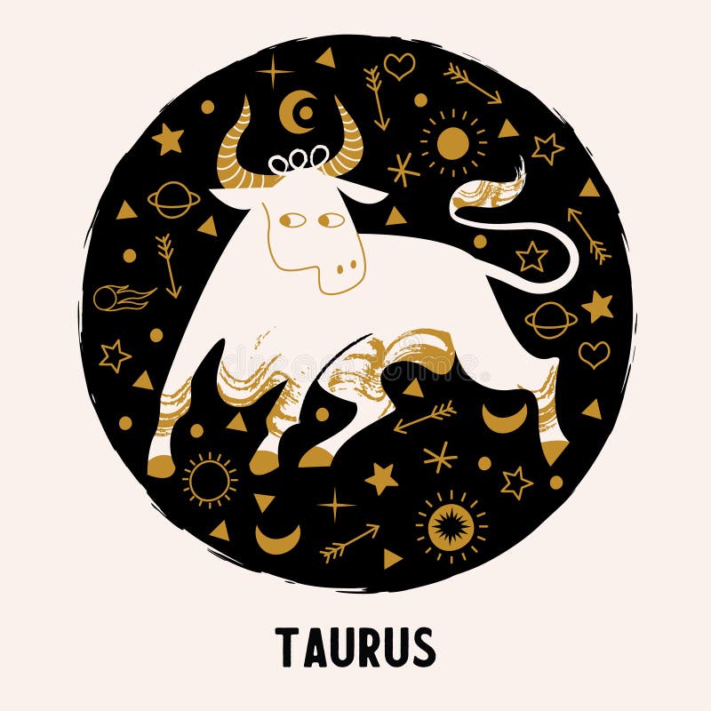 Taurus is a Sign of the Zodiac. Horoscope and Astrology. Vector ...