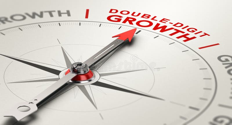 Taux de croissance à deux chiffres Concept de résultats annuels illustration libre de droits Taux de croissance à deux chiffres Concept de résultats annuels illustration libre de droits
