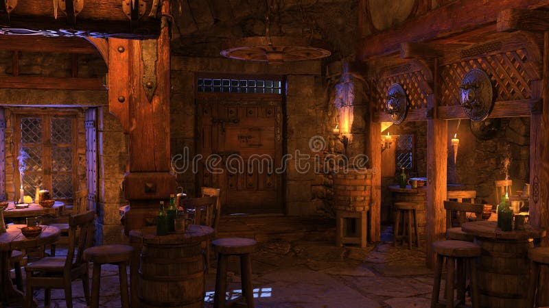 Taverna medievale di rendering 3d
