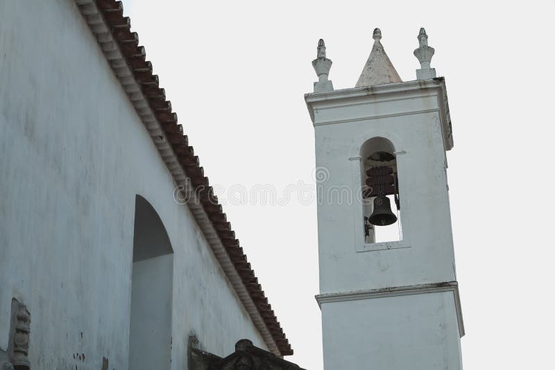 Architectural detail of the Church of Santa Maria do Castelo in Tavira, Portugal