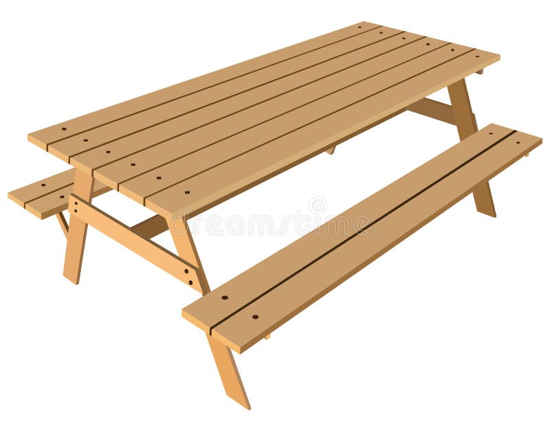 Tavolo standard con panchine royalty illustrazione gratis