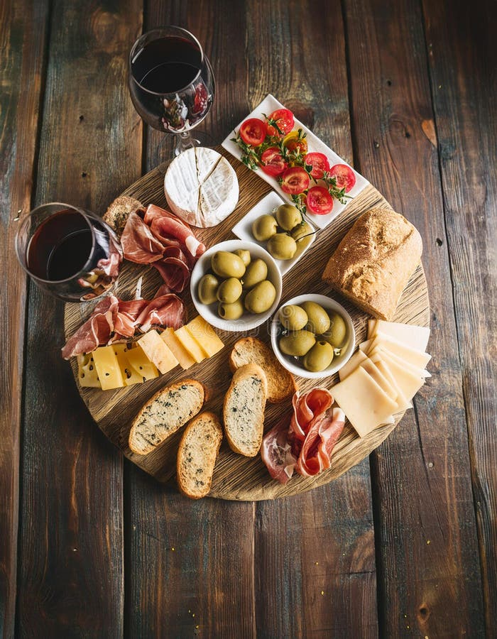 Tavoletta per la cena della festa con snack royalty illustrazione gratis