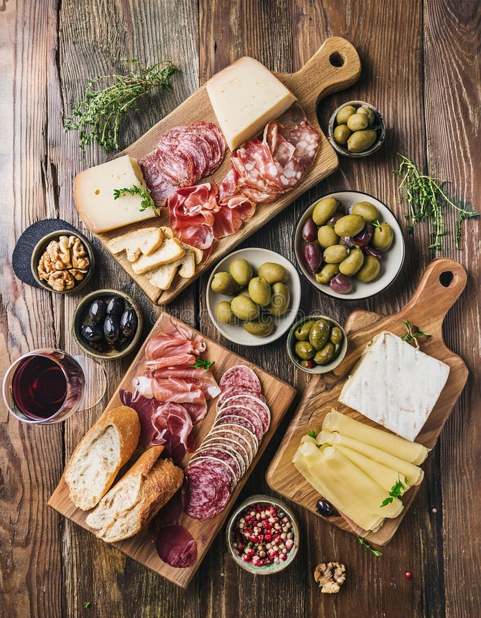 Tavoletta per la cena della festa con snack illustrazione vettoriale