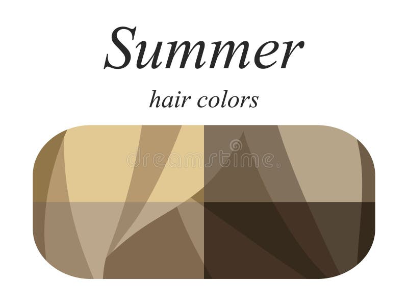 Tavolozza stagionale di analisi cromatica per il tipo di estate di aspetto femminile Colori dei capelli per il tipo di estate illustrazione di stock Tavolozza stagionale di analisi cromatica per il tipo di estate di aspetto femminile Colori dei capelli per il tipo di estate illustrazione di stock